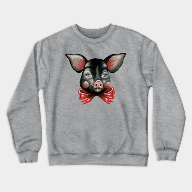 Black Pig Crewneck Sweatshirt by KayleighRadcliffe